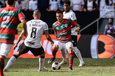 Game valid for the Sao Paulo championship between Portuguesa against Corinthians. February 12, 2023. Brazil, Distrito Federal, Brasilia: Match between Portuguesa and Corinthians, valid for the 8th round of the Paulista Football Championship