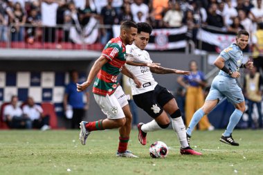 Game valid for the Sao Paulo championship between Portuguesa against Corinthians. February 12, 2023. Brazil, Distrito Federal, Brasilia: Match between Portuguesa and Corinthians, valid for the 8th round of the Paulista Football Championship