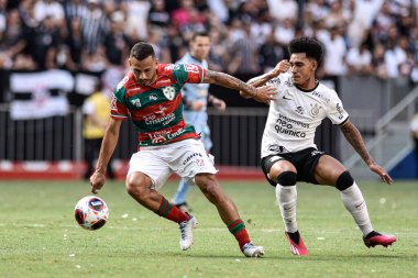 Game valid for the Sao Paulo championship between Portuguesa against Corinthians. February 12, 2023. Brazil, Distrito Federal, Brasilia: Match between Portuguesa and Corinthians, valid for the 8th round of the Paulista Football Championship