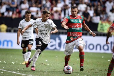 Game valid for the Sao Paulo championship between Portuguesa against Corinthians. February 12, 2023. Brazil, Distrito Federal, Brasilia: Match between Portuguesa and Corinthians, valid for the 8th round of the Paulista Football Championship
