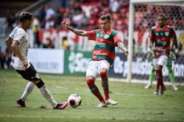 Game valid for the Sao Paulo championship between Portuguesa against Corinthians. February 12, 2023. Brazil, Distrito Federal, Brasilia: Match between Portuguesa and Corinthians, valid for the 8th round of the Paulista Football Championship