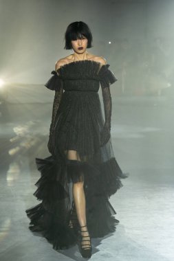 Adeam - Runway - February 2023 New York Fashion Week. February 12, 2023, New York, New York, USA: A model walks the runway at the Adeam fashion show at 548 West 22nd Street during New York Fashion Week 2023 on February 12, 2023 in New York City