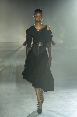 Adeam - Runway - February 2023 New York Fashion Week. February 12, 2023, New York, New York, USA: A model walks the runway at the Adeam fashion show at 548 West 22nd Street during New York Fashion Week 2023 on February 12, 2023 in New York City