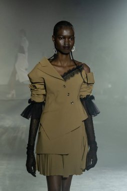 Adeam - Runway - February 2023 New York Fashion Week. February 12, 2023, New York, New York, USA: A model walks the runway at the Adeam fashion show at 548 West 22nd Street during New York Fashion Week 2023 on February 12, 2023 in New York City