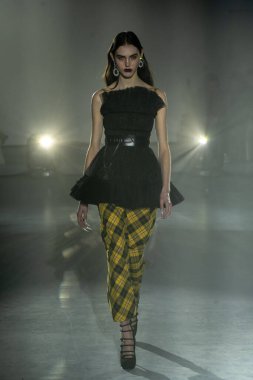 Adeam - Runway - February 2023 New York Fashion Week. February 12, 2023, New York, New York, USA: A model walks the runway at the Adeam fashion show at 548 West 22nd Street during New York Fashion Week 2023 on February 12, 2023 in New York City