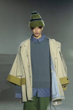 Adeam - Runway - February 2023 New York Fashion Week. February 12, 2023, New York, New York, USA: A model walks the runway at the Adeam fashion show at 548 West 22nd Street during New York Fashion Week 2023 on February 12, 2023 in New York City