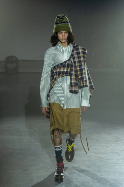 Adeam - Runway - February 2023 New York Fashion Week. February 12, 2023, New York, New York, USA: A model walks the runway at the Adeam fashion show at 548 West 22nd Street during New York Fashion Week 2023 on February 12, 2023 in New York City