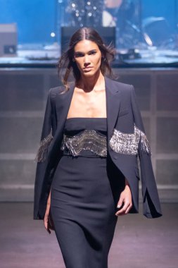 Cucculelli Shaheen - Runway - February 2023 New York Fashion Week. February 13, 2023, New York, New York, USA: A model walks the runway at the Cucculelli Shaheen fashion show at Webster Hall during New York Fashion Week 2023