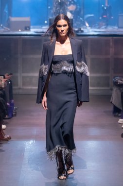 Cucculelli Shaheen - Runway - February 2023 New York Fashion Week. February 13, 2023, New York, New York, USA: A model walks the runway at the Cucculelli Shaheen fashion show at Webster Hall during New York Fashion Week 2023 