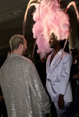 NYFW: Christian Cowan FW'23 Runway Show. February 14, 2023, New York, USA: Models parade the clothing of Christian Cowan during NYFW in New York with the presence of famous artists Sam Smith, rapper Montero Lamar Hill