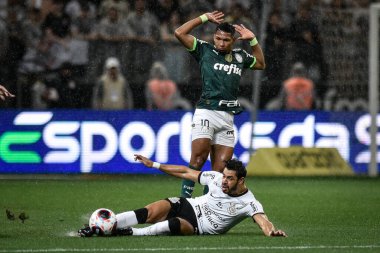 Paulista Soccer Championship between Corinthians and Palmeiras. February 16, 2023. Sao Paulo, Brazil: Soccer match between Corinthians and Palmeiras, valid for the 9th round of the Paulista Soccer Championship, held at the Neo Quimica Arena