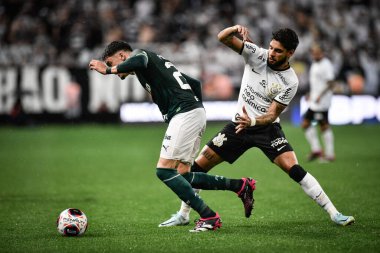 Paulista Soccer Championship between Corinthians and Palmeiras. February 16, 2023. Sao Paulo, Brazil: Soccer match between Corinthians and Palmeiras, valid for the 9th round of the Paulista Soccer Championship, held at the Neo Quimica Arena
