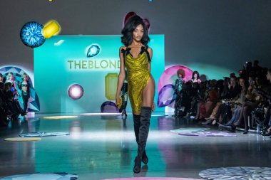 The Blonds - Runway - February 2023 New York Fashion Week. February 15, 2023, New York, New York, USA: A model walks the runway at the The Blonds fashion show at Spring Studios during New York Fashion Week 2023 on February 15, 2023 in New York 