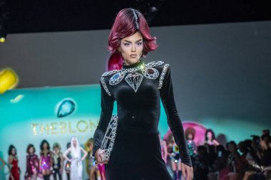 The Blonds - Runway - February 2023 New York Fashion Week. February 15, 2023, New York, New York, USA: A model walks the runway at the The Blonds fashion show at Spring Studios during New York Fashion Week 2023 on February 15, 2023 in New York 