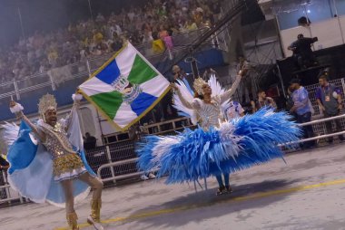 Unidos de Vila Maria Samba School Carnival Parade in Sao Paulo. February 17, 2023, Sao Paulo, Brazil: Unidos de Vila Maria was the fourth school to parade on the first day of parades of the special group in Sao Paulo.