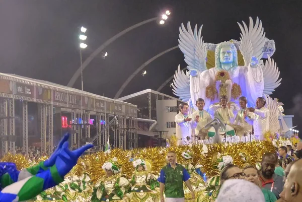 Unidos Vila Maria Samba School Carnaval Parade Sao Paulo Februari — Stockfoto