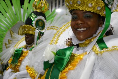 mperio Serrano Samba School Parade in Rio de Janeiro. February 19, 2023, Rio de Janeiro, Brazil: Parade of the Imperio Serrano samba school, comes with beautiful allegories and props and with the theme honoring the singer and sambista Arlindo Cruz