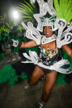mperio Serrano Samba School Parade in Rio de Janeiro. February 19, 2023, Rio de Janeiro, Brazil: Parade of the Imperio Serrano samba school, comes with beautiful allegories and props and with the theme honoring the singer and sambista Arlindo Cruz