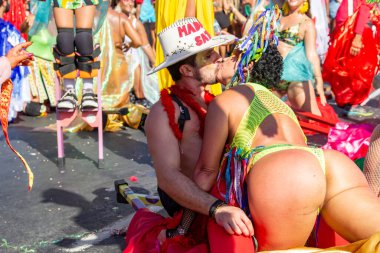 Orquestra Voadora during Street Carnival in Rio de Janeiro. February 21, 2023, Rio de Janeiro, Brazil: Movement of revelers in the Orquestra Voadora block, at Aterro do Flamengo, south zone of Rio de Janeiro, on Tuesday (21)