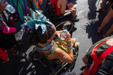 Orquestra Voadora during Street Carnival in Rio de Janeiro. February 21, 2023, Rio de Janeiro, Brazil: Movement of revelers in the Orquestra Voadora block, at Aterro do Flamengo, south zone of Rio de Janeiro, on Tuesday (21)