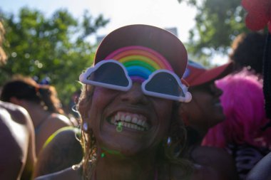 Orquestra Voadora during Street Carnival in Rio de Janeiro. February 21, 2023, Rio de Janeiro, Brazil: Movement of revelers in the Orquestra Voadora block, at Aterro do Flamengo, south zone of Rio de Janeiro, on Tuesday (21)