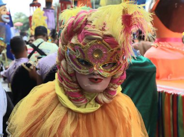 Street Carnival in Sao Paulo. February 21, 2023, Sao Paulo, Brazil: The Carnival party continues in Sao Paulo on Tuesday (21) hosting the famous Recife block Galo da Madrugada, which is expected to draw a crowd 