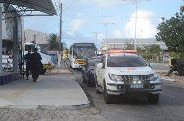 Criminals attack and set fire on two buses in Natal. February 22, 2023, Natal, Rio Grande do Norte, Brazil: The criminal attack that resulted in two buses partially set on fire earlier on Wednesday (22) 