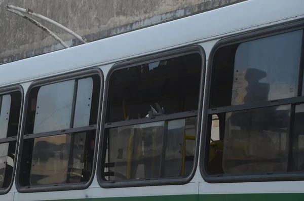 Criminals Attack Set Fire Two Buses Natal February 2023 Natal — Stock fotografie
