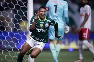 Paulista Soccer Championship: Palmeiras vs RB Bragantino. February 22, 2023, Sao Paulo, Brazil: Rony of Palmeiras celebrates his goal during a soccer match against RB Bragantino, valid for Paulista Soccer Championship