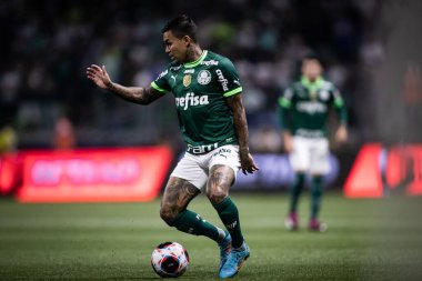 Paulista Soccer Championship: Palmeiras vs RB Bragantino. February 22, 2023, Sao Paulo, Brazil: Dudu of Palmeiras during a soccer match against RB Bragantino, valid for Paulista Soccer Championship, held at Allianz Parque, in Sao Paulo