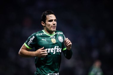 Paulista Soccer Championship: Palmeiras vs RB Bragantino. February 22, 2023, Sao Paulo, Brazil: Raphael Veiga of Palmeiras during a soccer match against RB Bragantino, valid for Paulista Soccer Championship, held at Allianz Parque, in Sao Paulo