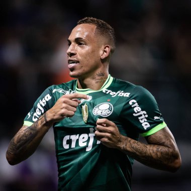 Paulista Soccer Championship: Palmeiras vs RB Bragantino. February 22, 2023, Sao Paulo, Brazil: Breno Lopes of Palmeiras celebrates his goal during a soccer match against RB Bragantino, valid for Paulista Soccer Championship