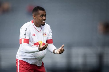Paulista Soccer Championship: RB Bragantino vs Ituano. February 25, 2023, Sao Paulo, Brazil: Alerrandro of RB Bragantino celebrates his goal during a match against Ituano, valid for the Paulista soccer championship