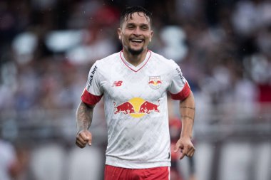 Paulista Soccer Championship: RB Bragantino vs Ituano. February 25, 2023, Sao Paulo, Brazil: Artur of RB Bragantino celebrates his goal during a match against Ituano, valid for the Paulista soccer championship, held at Nabi Abi Chedid