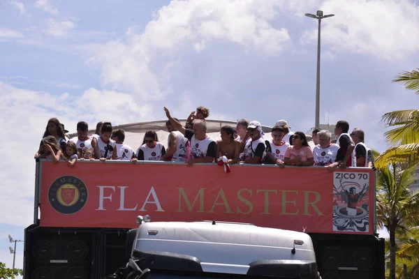 Fla Master Block Parading Street Carnival Rio Janeiro February 2023 — Fotografia de Stock
