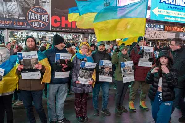 Άνθρωποι Όλη Βόρεια Αμερική Συγκεντρώνονται Για Υποστηρίξουν Την Ουκρανία Στην — Φωτογραφία Αρχείου