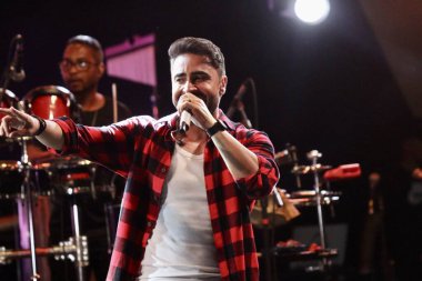Brazilian singers Willian and Marlon perform at Carnaval do Gigante in Brasilia. February 25, 2023, Brasilia, Federal District, Brazil: One of the main names of axe music in Bahia, performs in Brasilia, during 2023 Carnival.