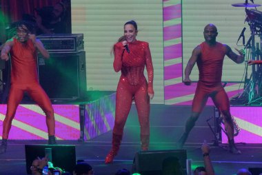Ivete Sangalo performs at Bar Brahma Box Stand. February 25, 2023, Sao Paulo, Brazil: Ivete Sangalo was the main attraction at Bar Brahma Box Stand on the night of the Carnival Champions of Sao Paulo. 