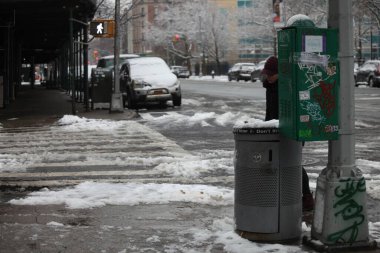Aftermath of Snowfalls in New York. February 28, 2023, New York, USA: After a much waited time, New York City received its snowfall on Monday (27) through early morning of Tuesday (28) and left snowflakes everywhere, making the roads and street