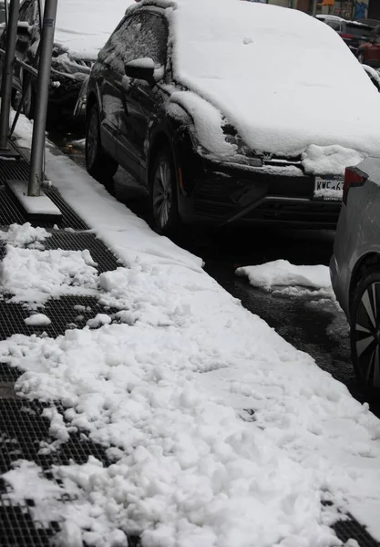 Последствия Снегопадов Нью Йорке Февраля 2023 Нью Йорк Сша После — стоковое фото