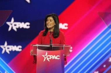 Nikki Haley, Fmr. United States Ambassador to the United Nations during CPAC Covention in Maryland. March 03, 2023, Maryland, USA: The CPAC convention  Protecting America Now is taking place at (INT) CPAC at Gaylord National Resort