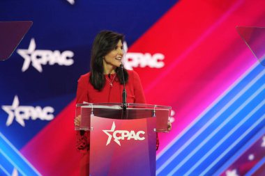 Nikki Haley, Fmr. United States Ambassador to the United Nations during CPAC Covention in Maryland. March 03, 2023, Maryland, USA: The CPAC convention  Protecting America Now is taking place at (INT) CPAC at Gaylord National Resort