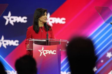 Nikki Haley, Fmr. United States Ambassador to the United Nations during CPAC Covention in Maryland. March 03, 2023, Maryland, USA: The CPAC convention  Protecting America Now is taking place at (INT) CPAC at Gaylord National Resort