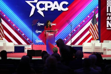 Nikki Haley, Fmr. United States Ambassador to the United Nations during CPAC Covention in Maryland. March 03, 2023, Maryland, USA: The CPAC convention  Protecting America Now is taking place at (INT) CPAC at Gaylord National Resort