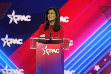 Nikki Haley, Fmr. United States Ambassador to the United Nations during CPAC Covention in Maryland. March 03, 2023, Maryland, USA: The CPAC convention  Protecting America Now is taking place at (INT) CPAC at Gaylord National Resort