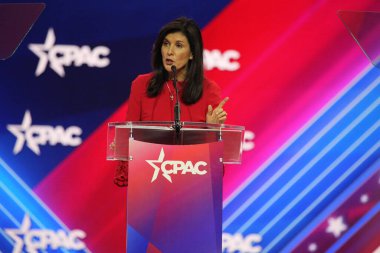 Nikki Haley, Fmr. United States Ambassador to the United Nations during CPAC Covention in Maryland. March 03, 2023, Maryland, USA: The CPAC convention  Protecting America Now is taking place at (INT) CPAC at Gaylord National Resort