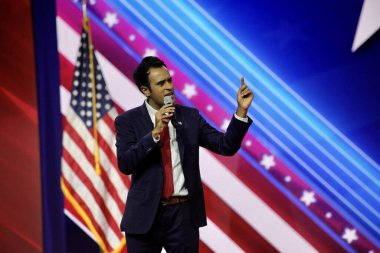 Vivek Ramaswamy, Maryland 'deki CPAC Kongresi sırasında Cumhuriyetçi başkan adayı. 3 Mart 2023, Maryland, ABD: Vivek Ramaswamy, bir işadamı ve cumhuriyetçi başkan adayı.