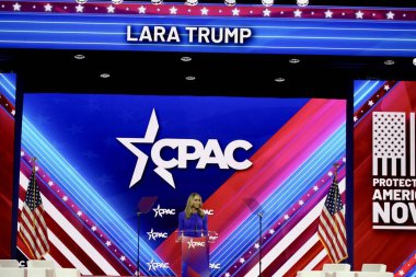Lara Trump during CPAC Covention in Maryland. March 03, 2023, Maryland, USA: Lara Trump during CPAC convention  Protecting America Now is taking place at (INT) CPAC at Gaylord National Resort & Convention Center