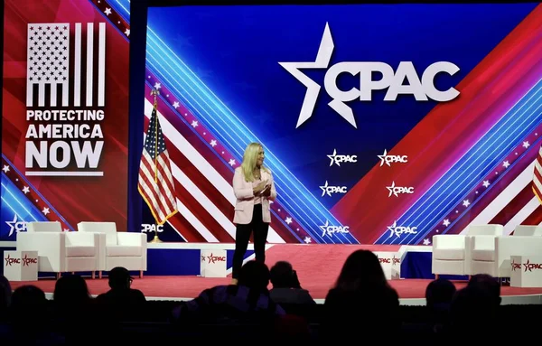 Congresswoman Marjorie Taylor Greene Cpac Covention Maryland March 2023 Maryland — Stok fotoğraf