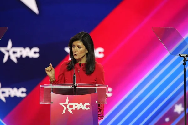 Nikki Haley Fmr United States Ambassador United Nations Cpac Covention — 图库照片